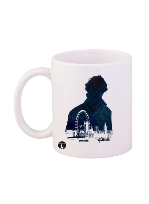 Bp The Tv Show Sherlock Printed Mug White/Blue 12Ounce