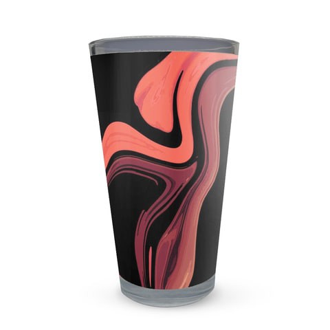 Red colour waves Latte Glass