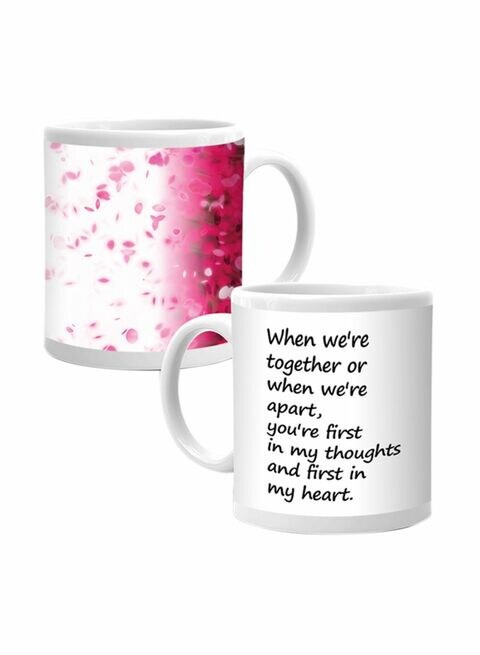 Ajooba Love Friendship Mug 2213 White/Pink 80X80 Centimeter