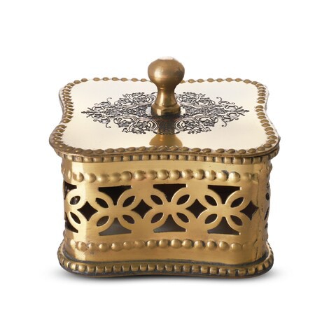 Al Hoora 16x16x10 cm Square Gold Cooper Candy Box W/ Special &amp; Attractive Design