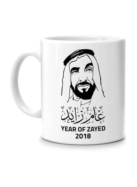 Giftex Year Of Zayed Logo Printed Mug White/Black 11.5X10.5X10.5cm