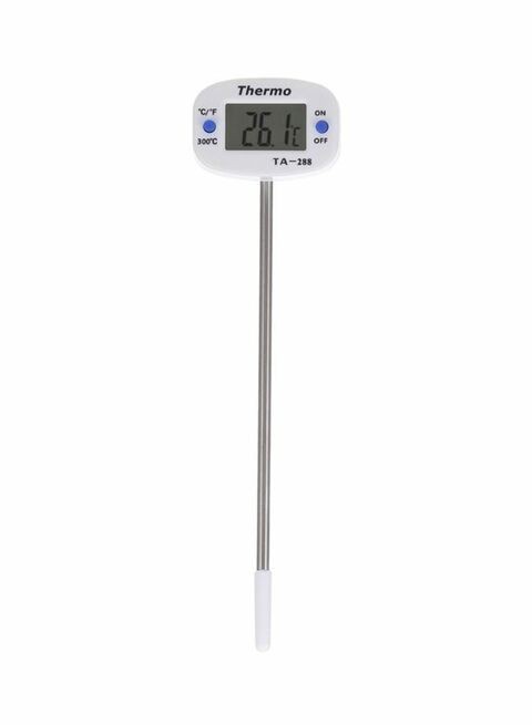 Generic Instant Read Digital Food Thermometer White/Silver 150X40Millimeter