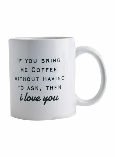 Love Quotes Printed Mug White/Black 300ml