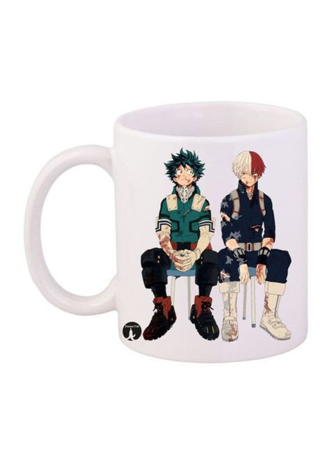 Bp My Hero Academia Printed Mug White/Blue/Green 12Ounce