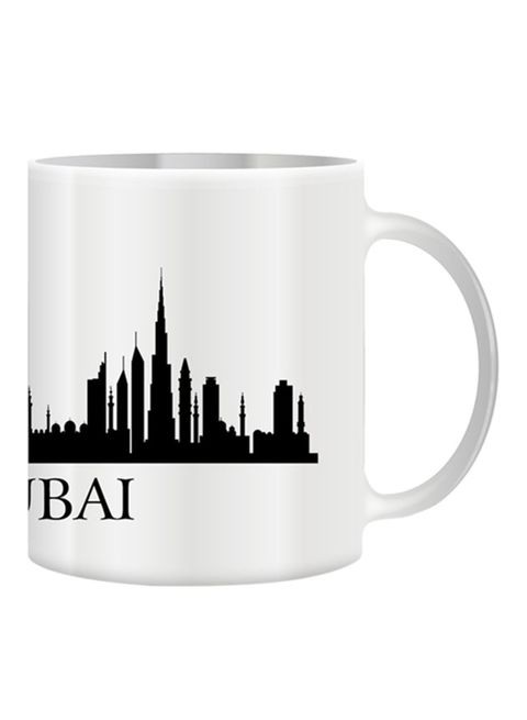 Giftex Dubai City View With Tall Building Sketch Mug White/Black 11Ounce