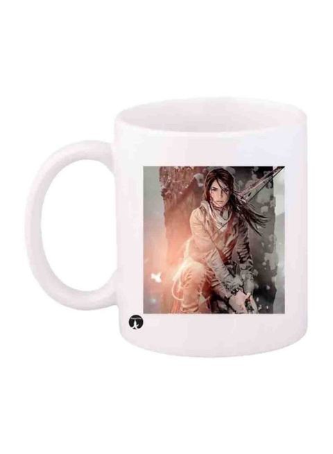 Bp Tomb Raider Video Game Character Printed Mug White/Brown/Grey Standard Size