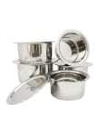 9-Piece Cooking Pot With Lid Silver