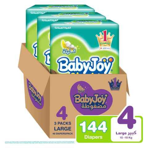 BabyJoy Compressed Diaper Jumbo Pack Large 3X48 -10-18kg