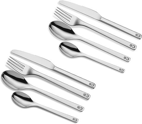 20 Pieces Flatware Set, 18/0 Stainless Steel Utensils, Service for 4