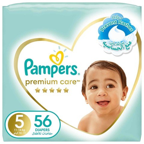 Pampers Premium Care Diapers Size 5 11-16kg 56 Count