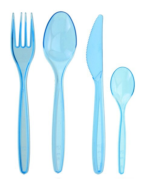 KOOPMAN DISPOSABLE CUTLERY SET, BLUE, K8711295515590, 24 PIECES