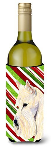 Caroline&#39;s Treasures Ss4599Literk Scottish Terrier Candy Cane Holiday Christmas Wine Bottle Beverage Insulator Beverage Insulator Hugger, Wine Bottle, Multicolor