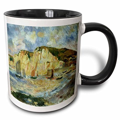 3Drose Sea And Cliffs By Pierre Mug, 11 Oz, Black