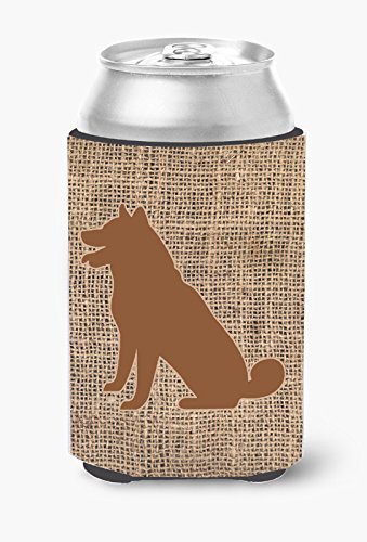 Caroline&#39;s Treasures Bb1113-Bl-Bn-Cc Shiba Inu Burlap And Brown Can Or Bottle Beverage Insulator Hugger, Can Hugger, Multicolor