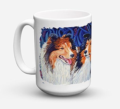 Caroline&#39;s Treasures 7508Cm15 Sheltie Dishwasher Safe Microwavable Ceramic Coffee Mug 15 Ounce, 15 Ounce, Multicolor