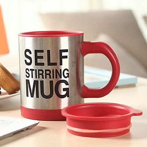 The Mohrim Self Stirring Mug Coffee Cup Tea Auto Mixer Drink Insulate Stainless (Red)