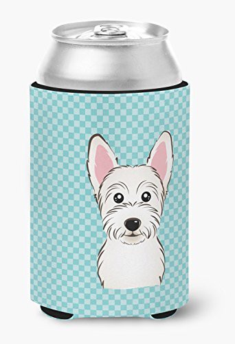 Caroline&#39;s Treasures Bb1164Cc Checkerboard Blue Westie Can Or Bottle Hugger, Can Hugger, Multicolor