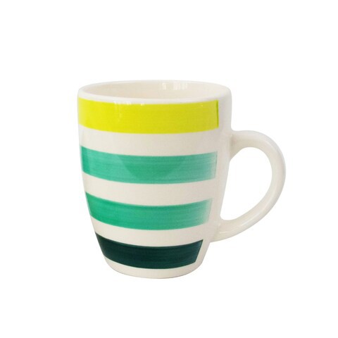 RAJ STONEWARE 12 OUNCE MUG- GREEN