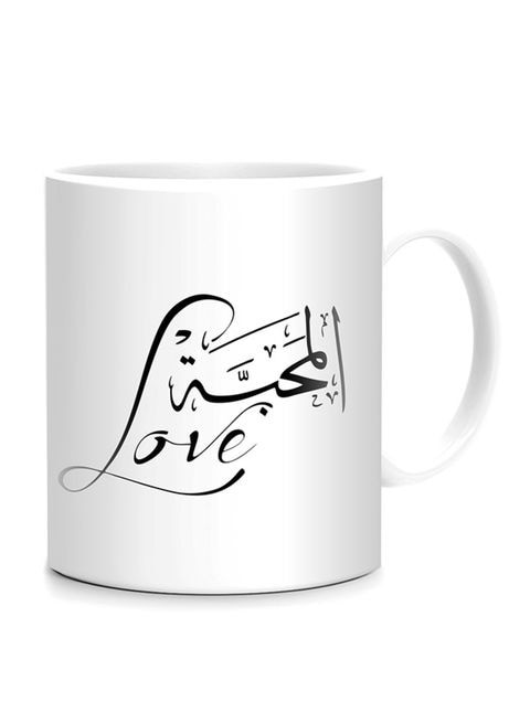 FMstyles Love Printed Mug White/Black 10 cm