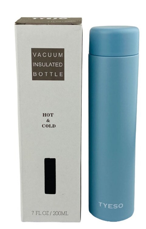 Pocket Size Tumbler - Stainless Steel Vacuum Insulated Travel Tumbler with Double Partition SEALING Ring - 200ml (Blue)