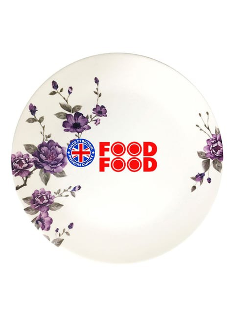 Generic Blossom Soup Plate White/Purple 9inch