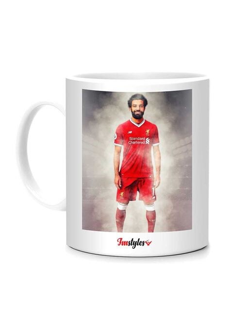 FMstyles Mohammed Salah Ready Set Go Printed Mug White/Red 10 cm