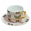 Butterfly Design Ceramic Coffee Cup With Saucer Pink - 350ml