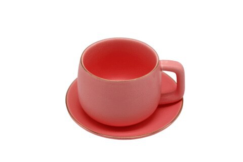 H&amp;L Zakka - Simple Style Ceramig Cup &amp; Saucer Pink