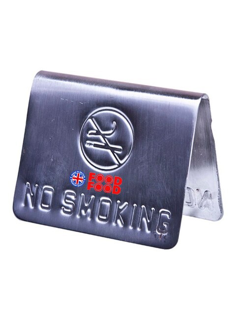 Generic Plate No Smoking Large Catering Sign Silver 15cm