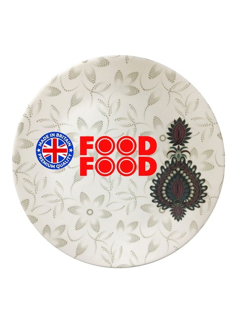 Generic Jewels Design Dinner Plate 10.5-Inch White/Brown 10.5inch