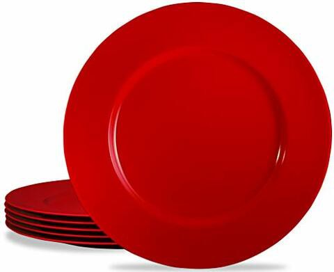 Reston Lloyd Melamine Dinner Plate, Red, Set of 6