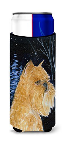 Caroline&#39;s Treasures Ss8362Muk Starry Night Brussels Griffon Ultra Beverage Insulators For Slim Cans, Slim Can, Multicolor