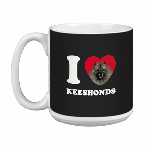 Tree Free Greetings XM29073 I Heart Keeshonds Artful Jumbo Mug, 20-Ounce, Grey