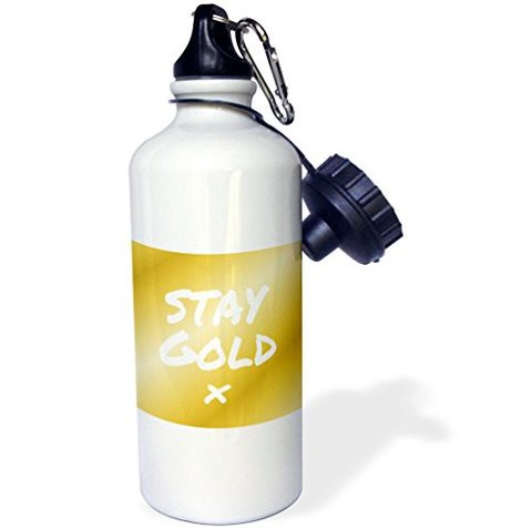 3Drose Stay Quote On Matte Tan-Gold-Like Color-Be True To Yourself Sports Water Bottle, 21Oz, Multicolored