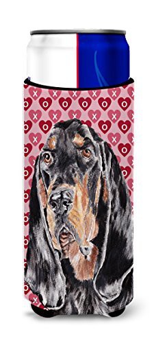 Caroline&#39;s Treasures Sc9553Muk Coonhound Valentine&#39;s Love Ultra Beverage Insulators For Slim Cans, Slim Can, Multicolor