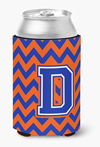 Caroline&#39;s Treasures Cj1044-Dcc Letter D Chevron Orange And Blue Can Or Bottle Hugger, Can Hugger, Multicolor