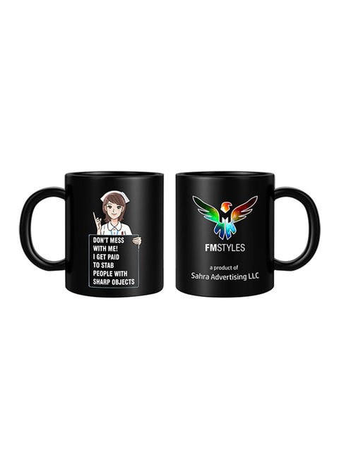 FMstyles Don&#39;t Mess With Nurse Printed Mug Black 10ounce