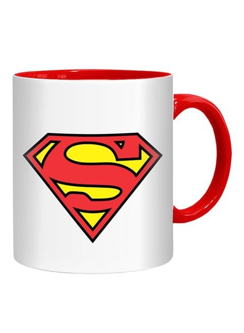 FMstyles Cool Superman Logo Printed Mug Yellow/White/Red 10 cm