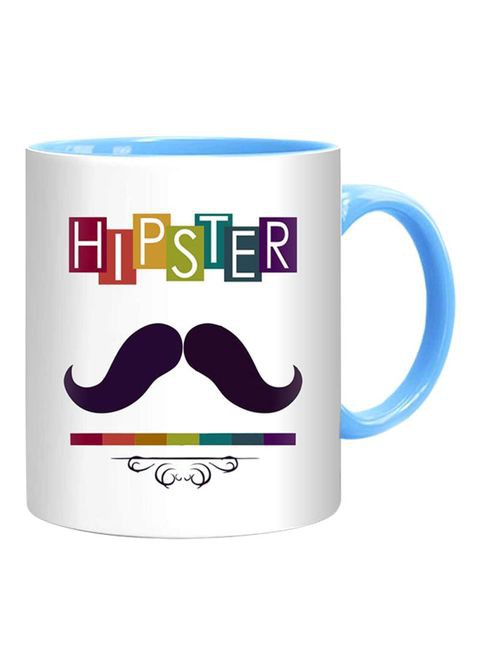 FMstyles Hipster Mug White/Blue/Purple 10 cm