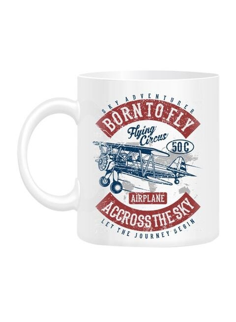 FMstyles Born To Fly Printed Mug White 10 cm