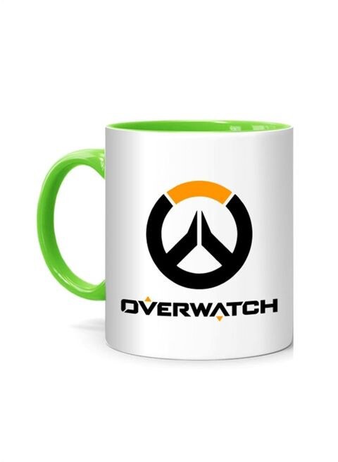 FMstyles Overwatch Game Design Printed Mug White/Green 10 cm