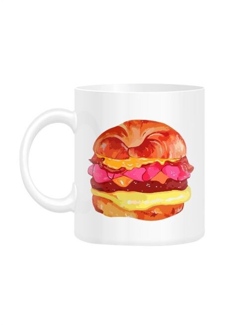 FMstyles Croissanwich Printed Mug White 10 cm