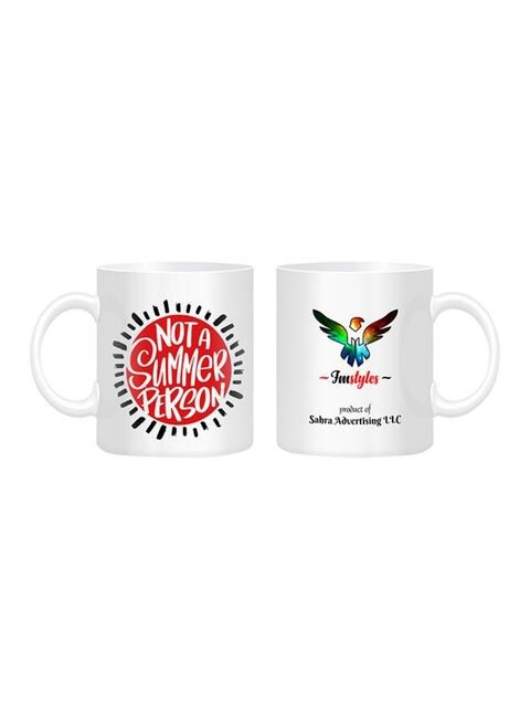 FMstyles Not A Summer Person Printed Mug White/Red/Black