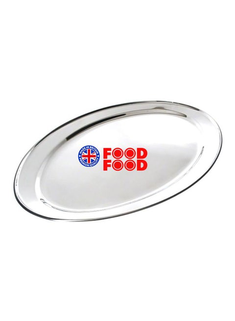 Generic Oval Tray Silver 14.5 x 20cm