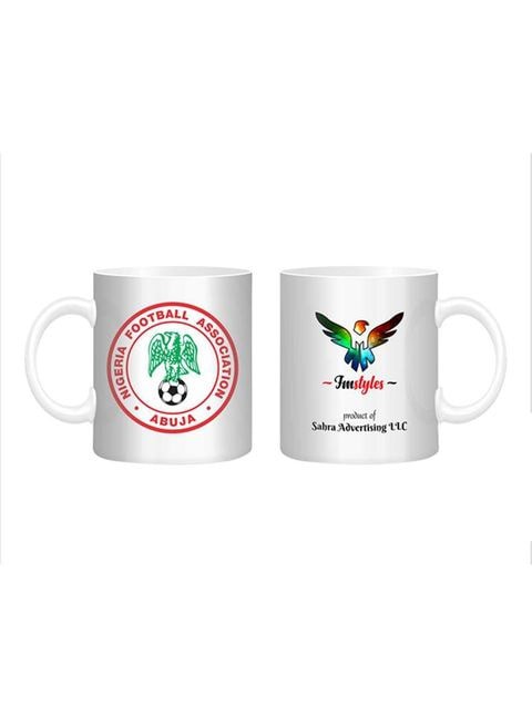 FMstyles Nigeria Football Team Fan Club Printed Mug White/Red/Black