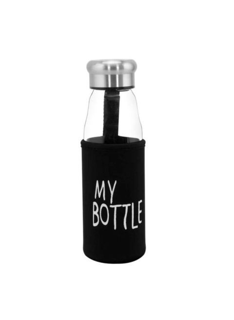 Delcasa Water Bottle With Pad Black/Clear