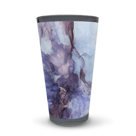 Purple smoke marble Latte Glass