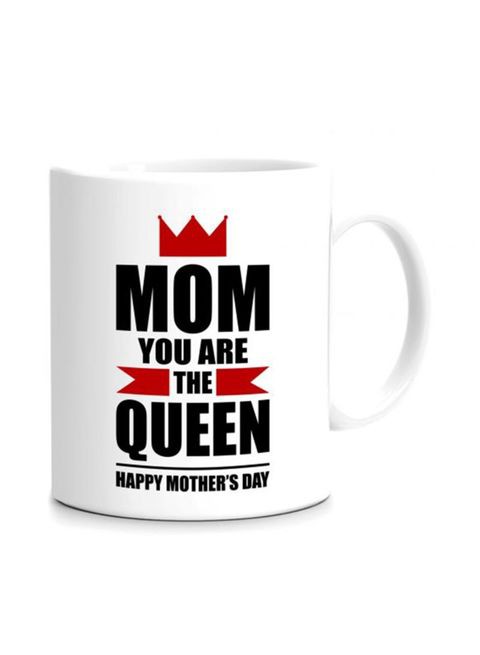 Giftex Mom You Are The Queen Happy Mother&#39;s Day Printed Mug White/Black/Red 11.5X10.5X10.5cm