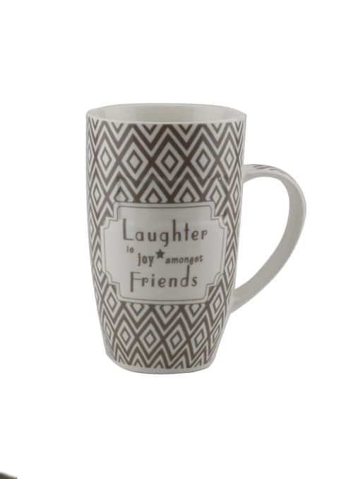 SHALLOW 400ML PORCELAIN TEA COFFEE MUG |REFRESHING QUOTES &amp; DESIGNS|GREY