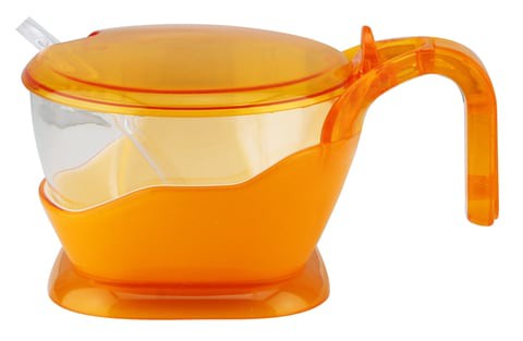 OBJE PLASTIK SUGAR BOWL, YELLOW -POLYSTYRENE (MG-231)